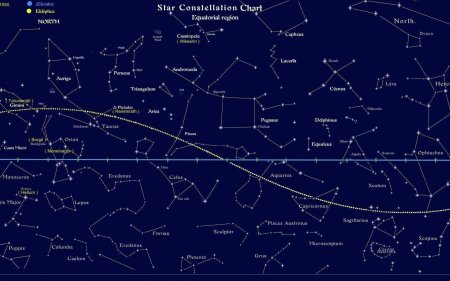 Карта неба с созвездиями