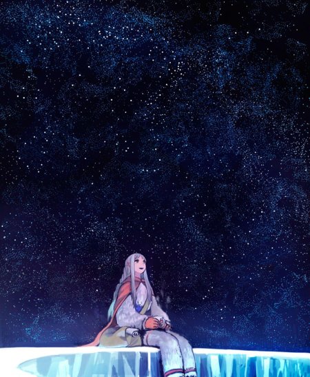 Девушка и звездное небо