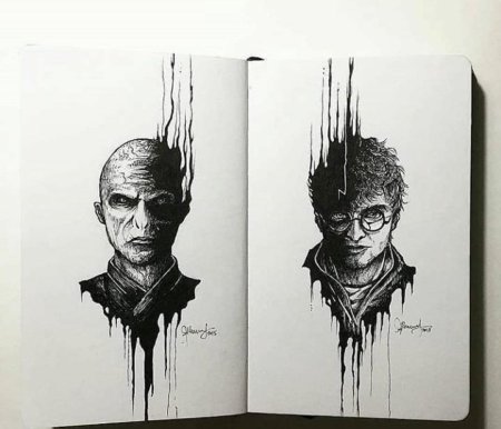 Скетчинг гарри поттер