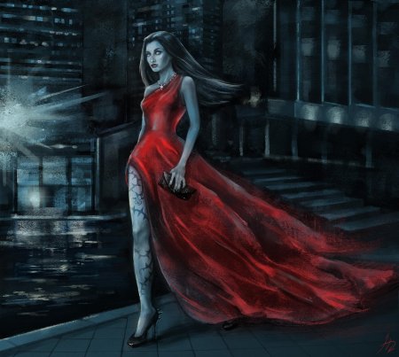 Вампирша в красном платье