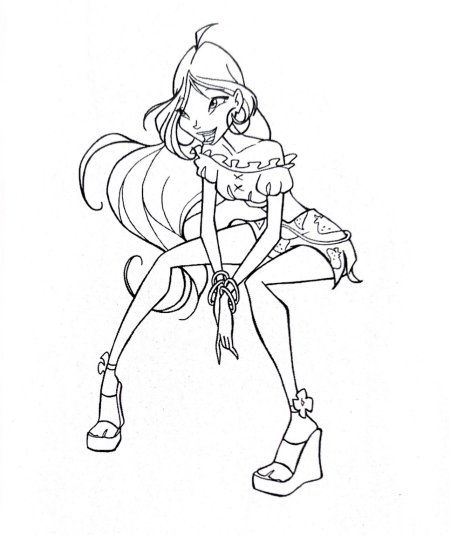 Раскраска феи винкс флора