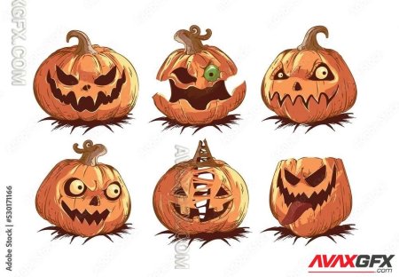 Лицо тыквы на хэллоуин