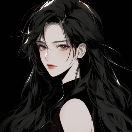Аниме девушка с черными волосами