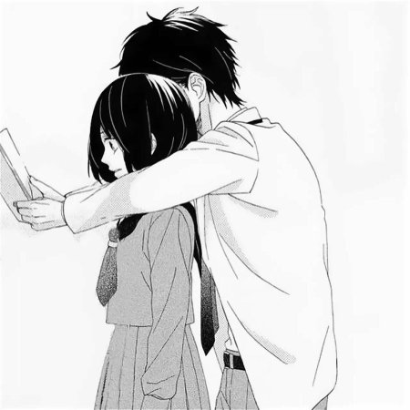 Аниме пара черно белое