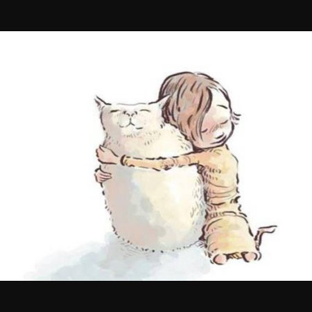 Девушка обнимает кота