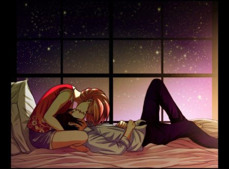 Аниме парочки в кровати