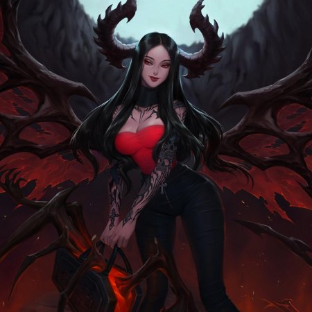Демон девушка арт