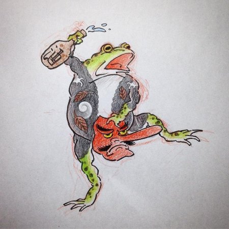 Жаба япония эскиз