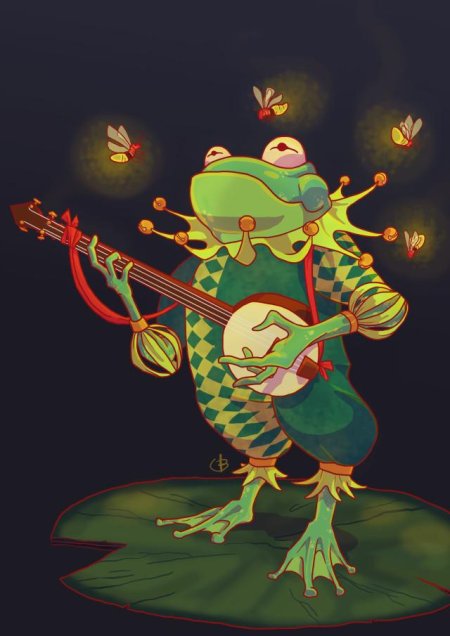 Лягушка с гитарой