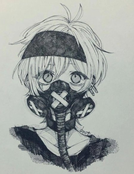 Аниме для срисовки в маске