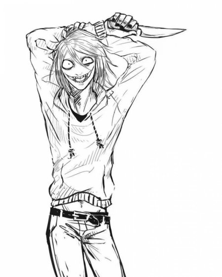 Раскраски крипипаста джефф