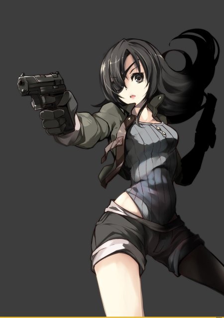 Аниме девушка с оружием
