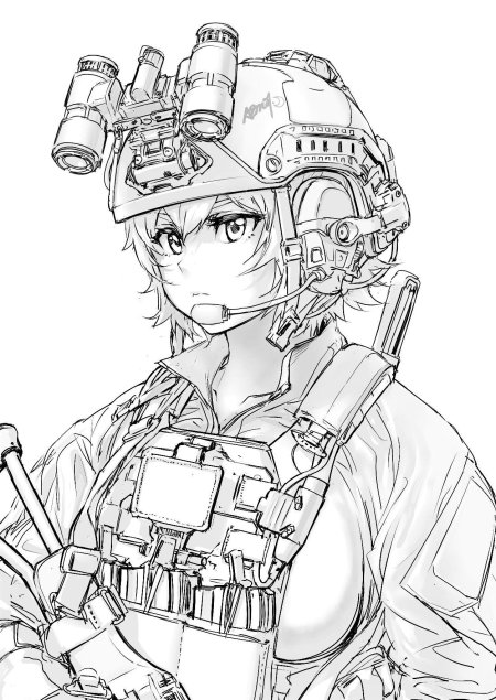 Аниме девушка военная