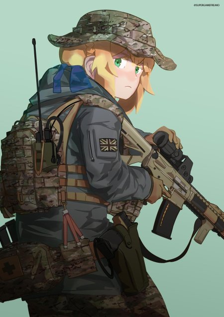 Аниме военная девушка