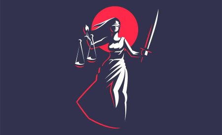 Фемида богиня правосудия в векторе