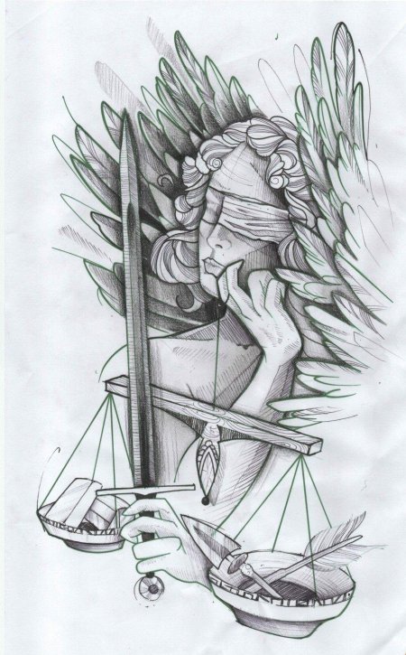 Фемида тату эскиз