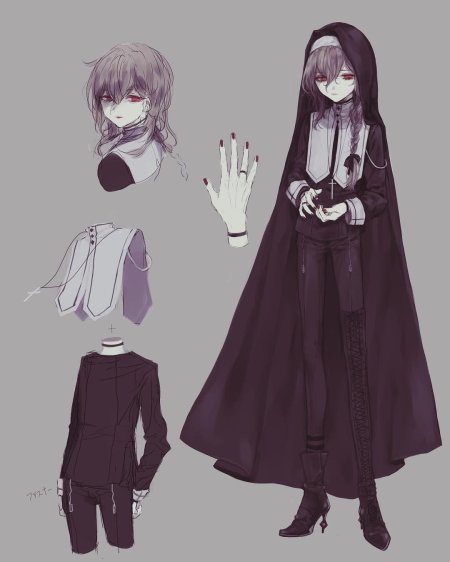 Костюм монахини референс аниме