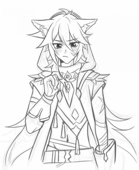 Геншин импакт раскраска