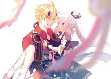 Аяка и тома геншин арт