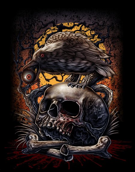 Ворон на черепе