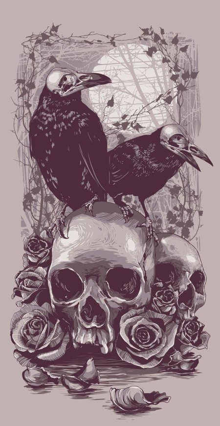 Ворон тату эскиз