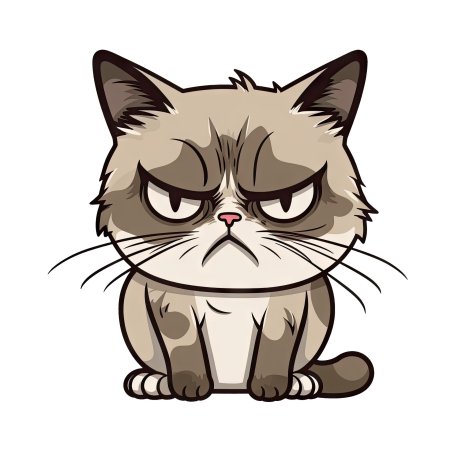 Недовольный кот рисунок