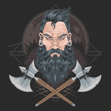 Мужчина с бородой вектор