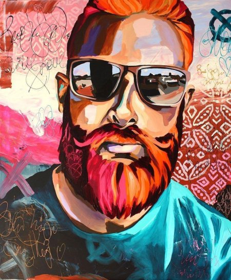 Парень с бородой арт