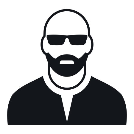 Силуэт бородатого мужчины