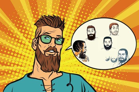 Поп арт мужчина с бородой
