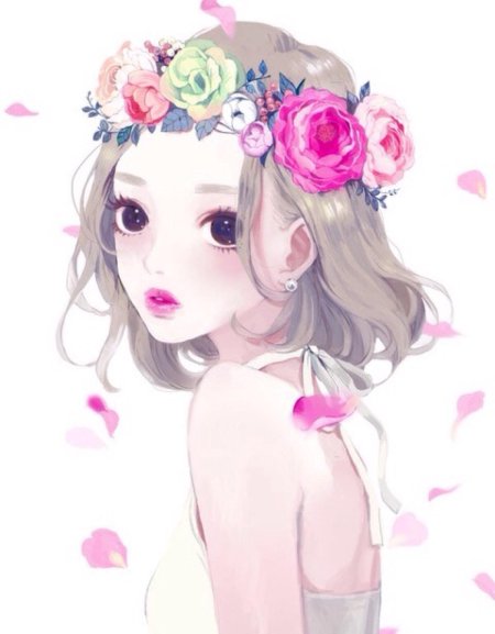 Девочка с венком на голове