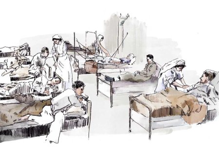 Военный госпиталь рисунок