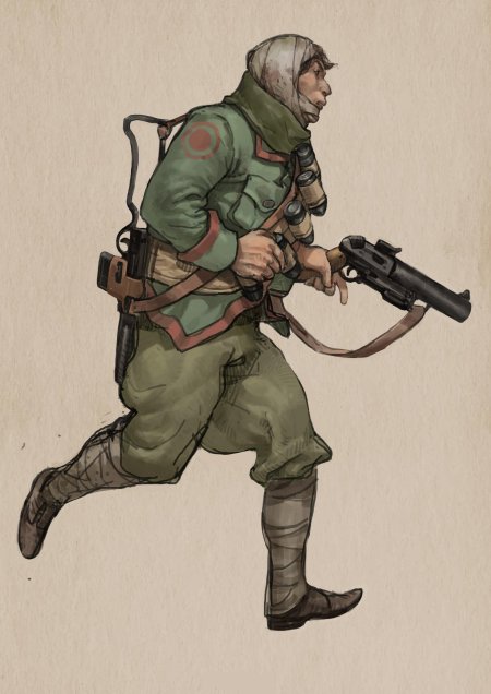 Дизельпанк арт солдат