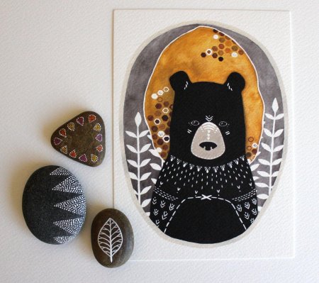 Декоративный медведь роспись