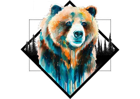 Медведь акварель