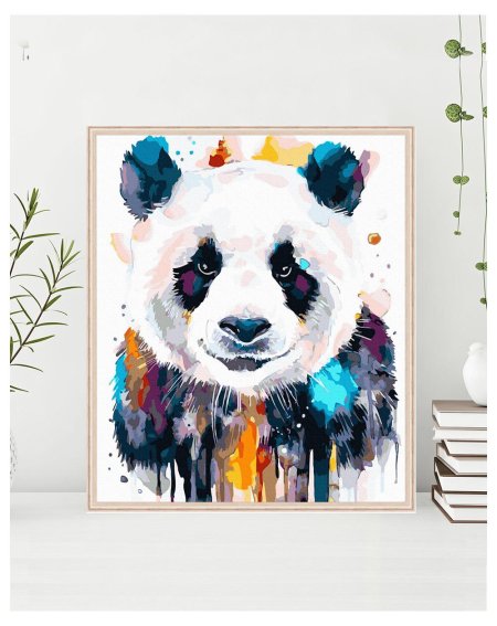 Панда акварелью