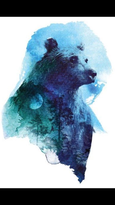 Акварельный медведь
