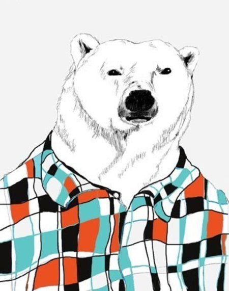Белый медведь арт