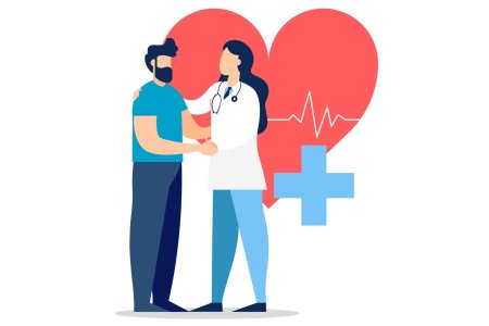 Врач и пациент иллюстрация