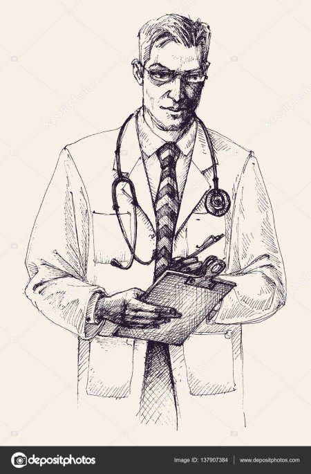 Врач рисунок карандашом