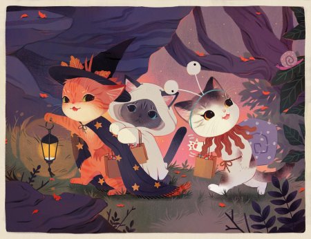 Котики хэллоуин