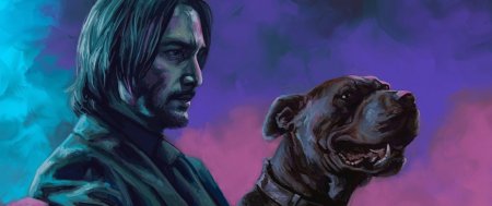 Киану ривз джон уик арт с собакой