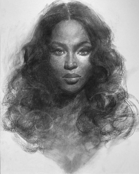 Портрет углем академический