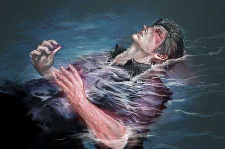 Тонущий человек арт