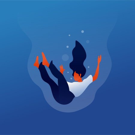 Тонущий человек рисунок