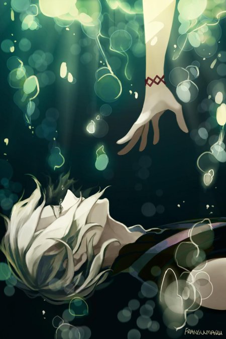 Аниме девушка тонет