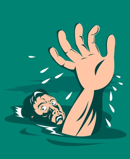 Тонет человек