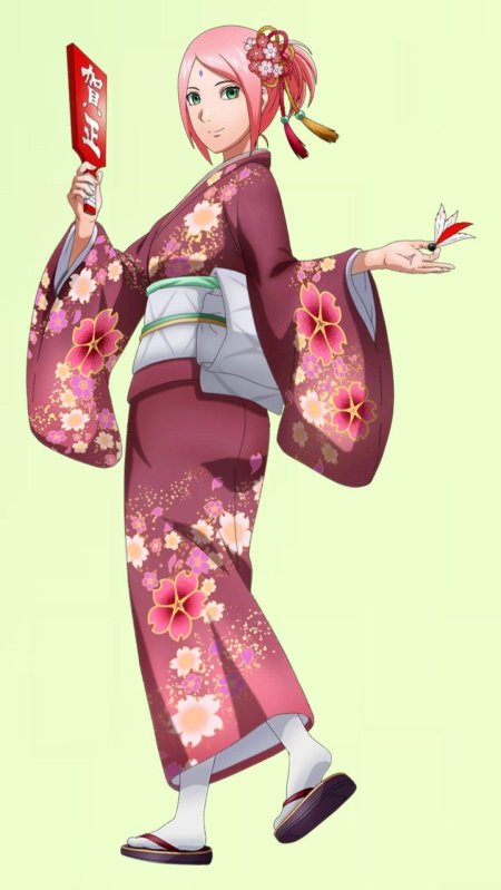 Сакура харуно в кимоно