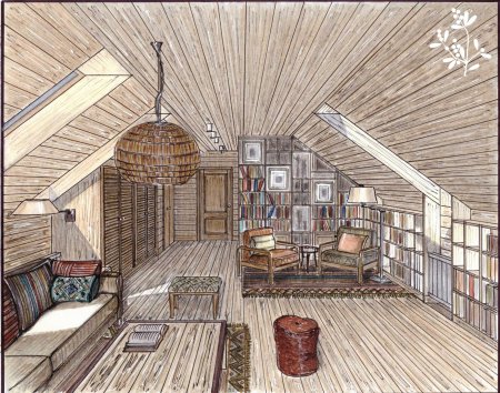 Интерьер чердака