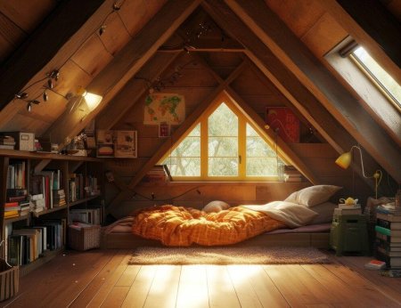 Мансарда спальня